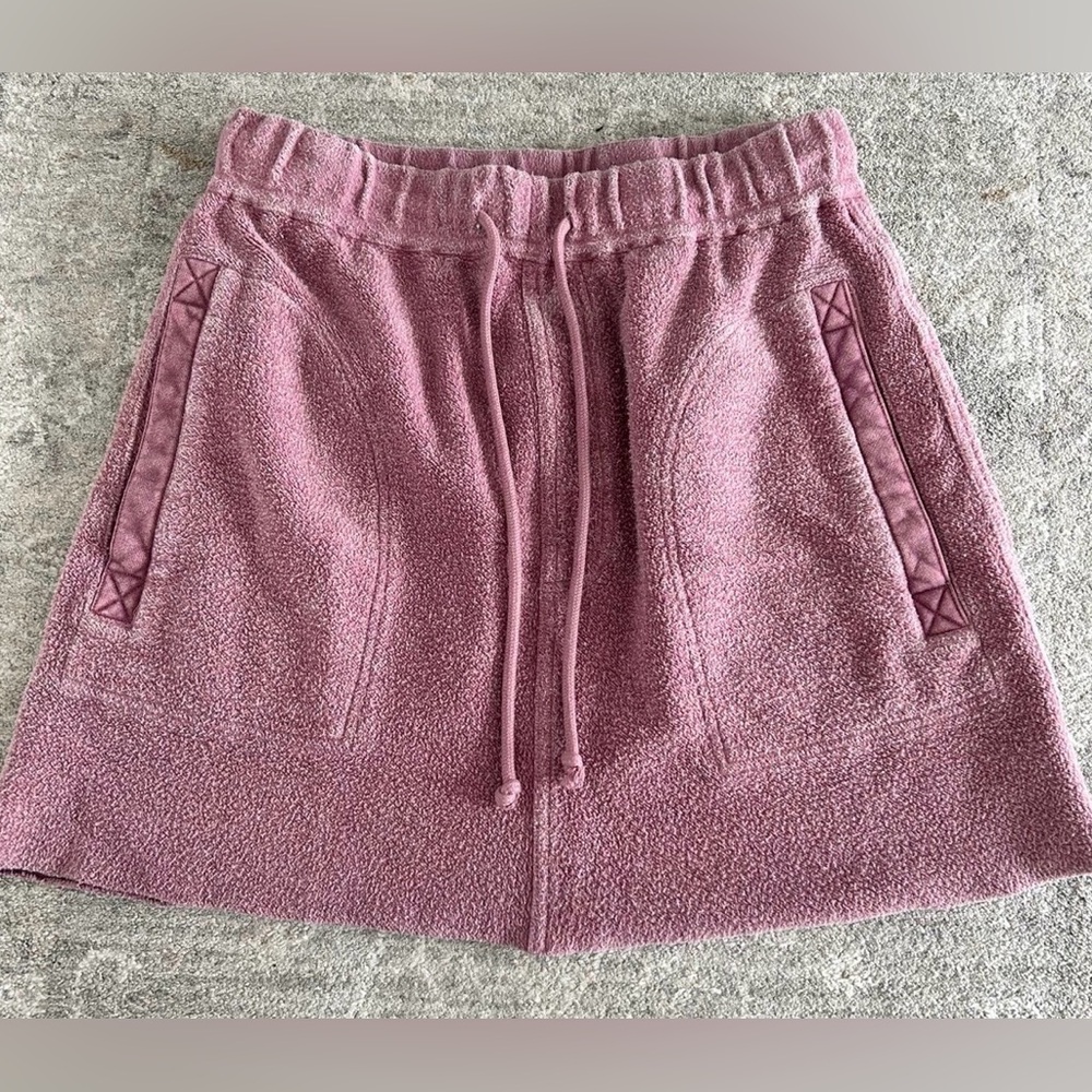 Free People French Terry Mini Pink/Mauve Soft Cotton Skirt Size Medium